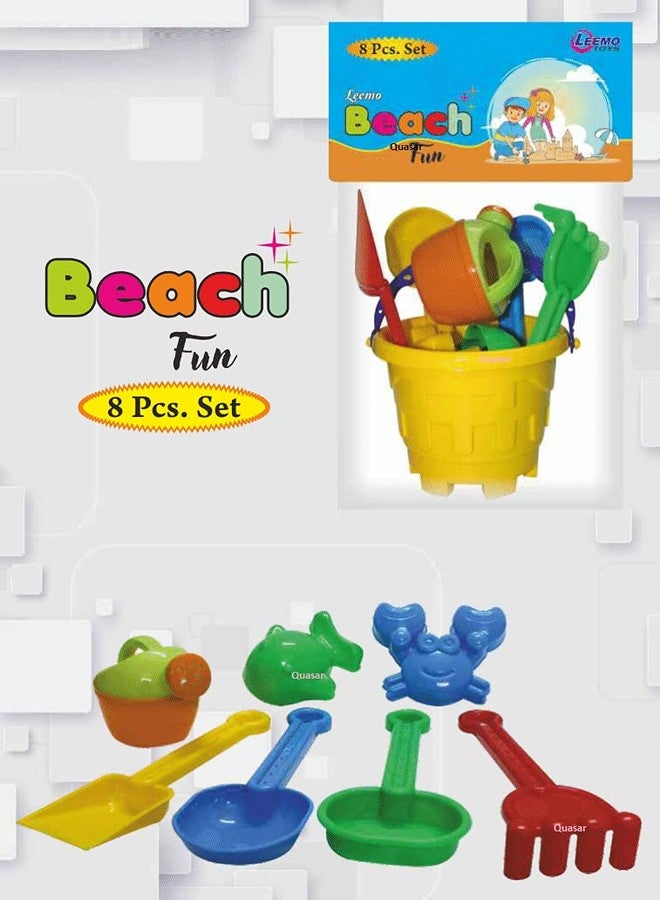 Quasar Beach Set for Kids Bucket Castle Water Garden Tools for Toddlers Outdoor Indoor Toys Craft in Sand Game Kids (8 Piece Beach Set) - Multicolor - Image 5